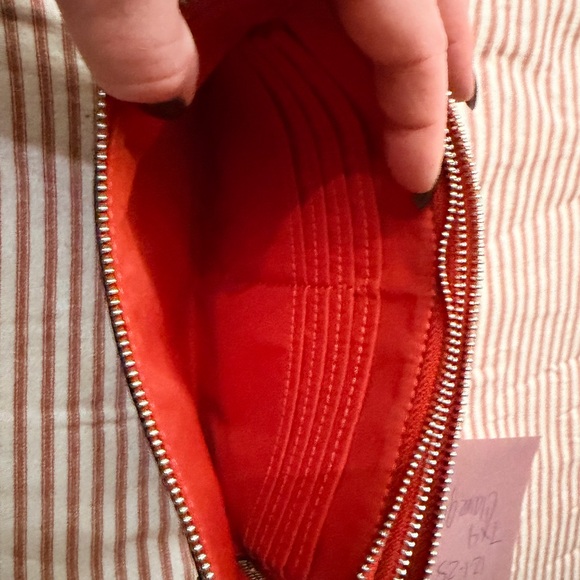 Coach Red and Brown Zip Wristlet - Picture 2 of 6